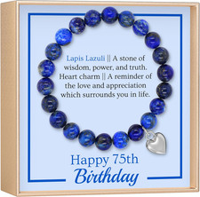 75Th Birthday Milestone Bracelet Meaningful Message Card for Women - Beautiful