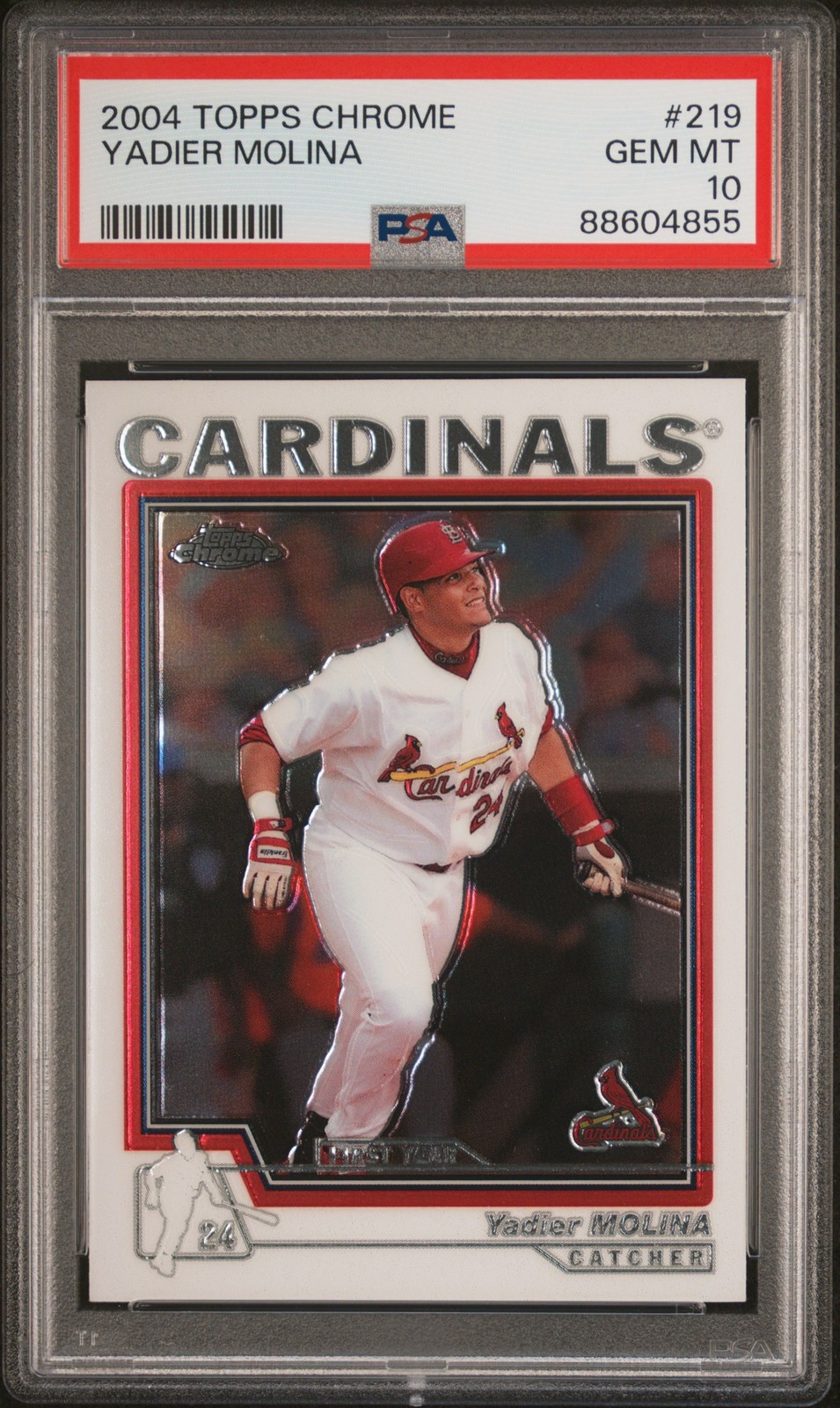 2004 TOPPS CHROME #219 YADIER MOLINA ROOKIE RC PSA 10