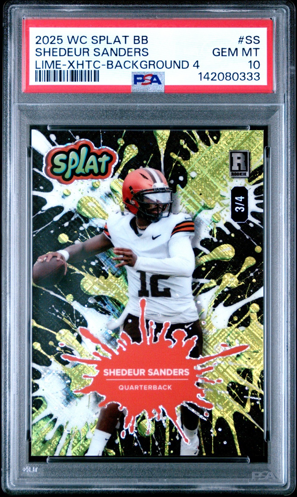 Shedeur Sanders Wild Card Splat Breakers Brick Lime #SS Base