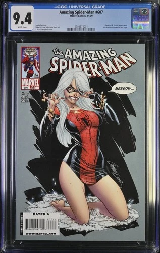 Amazing Spider-Man #607 CGC 9.4 Black Cat J Scott Campbell Cover 2009