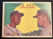 1959 Topps Fence Busters Hank Aaron/ Eddie Mathews #212