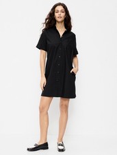 NWT Old Navy Button Down Mini Shirt Dress Size 4X Black Short Sleeve