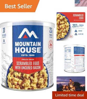 30- Shelf Life Gluten-Free Scrambled Eggs with Bacon for Camping Adventures