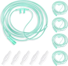 Adult Soft Nasal Oxygen Cannula Kit(10 Pack) - 7-Ft Nasal Tubing for Oxygen, In