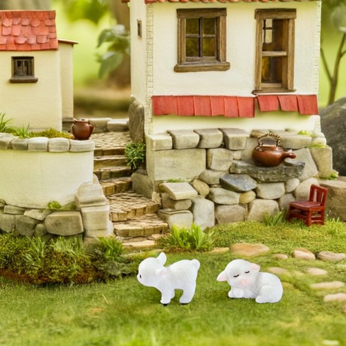 20 Piezas Estatua Von Lamm Mini-Ornamentos Aus Harz Casa de Muñecas Jardín Decoración - Imagen 3 de 12