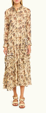 ulla johnson silk chiffon floral ruffle button-front collared midi dress 4