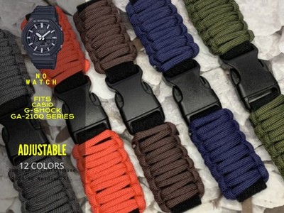 Casioak Casio G-Shock GA-2100/2110 Adjustable Paracord Watch Straps Solid Colors
