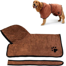 Dog Bathrobe Towel,For Drying Pets,Microfiber,Absorbent Bath Robe with Hood,Pet
