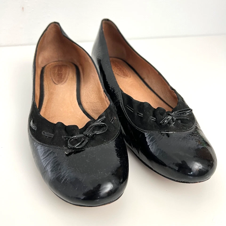 Corso Como Flats Black Patent Leather Slip Ons Shoes Women Size 8 - Image 2 of 4