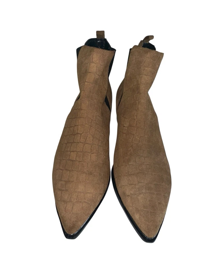 Botas Chelsea Marc Fisher LTD Mlyale Croco-Repujado Gamuza Tostada Talla 10 Punta Foto 2 de 4