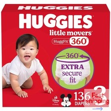 Huggies Little Movers HuggFit 360 Pull on Diapers   Size 3 Count 136