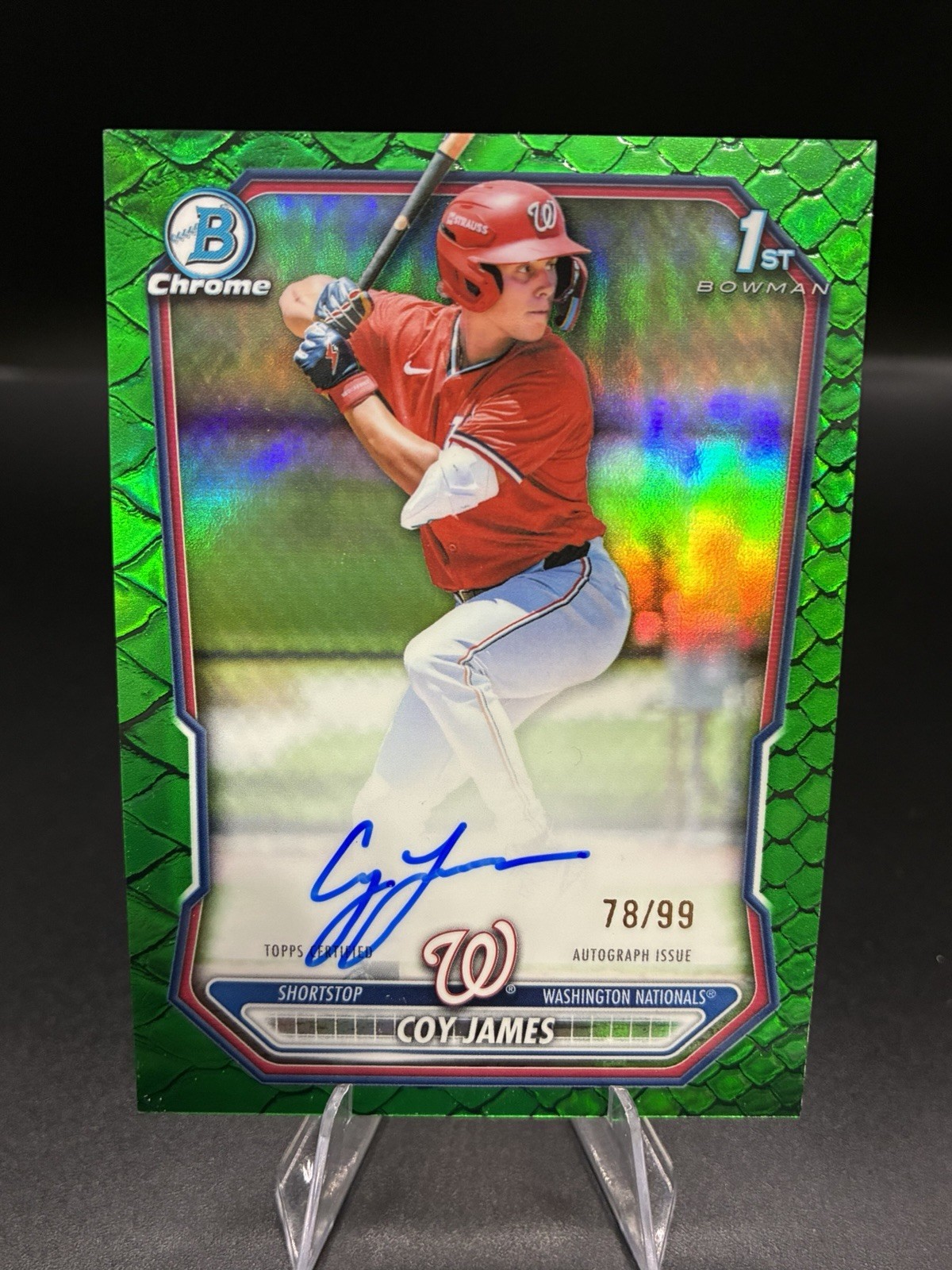 Coy James AUTO Green Reptilian Refractor /99 2026 Bowman #CPA-CJ