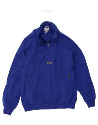 JAKO Mens Zip Neck Sweatshirt Jumper Medium Blue Polyester AF23