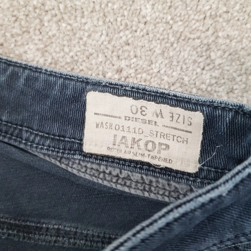 Diesel Mens Jeans 30x31 Blue Iakop 0111D Stretch Regular Slim Tapered Denim W30 - Image 4 of 4