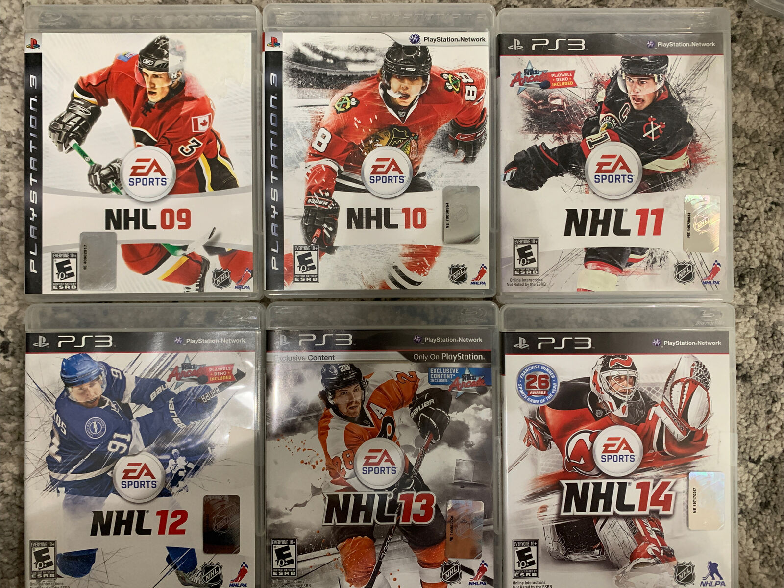 NHL 09, 10, 11, 12, 13, 14 (6 Game Lot: Sony PlayStation 3 PS3) All  Complete 14633154443