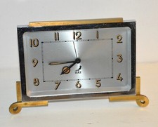 Ancien réveil pendulette horloge mécanique Art déco JAZ DERVIC Vintage 1950
