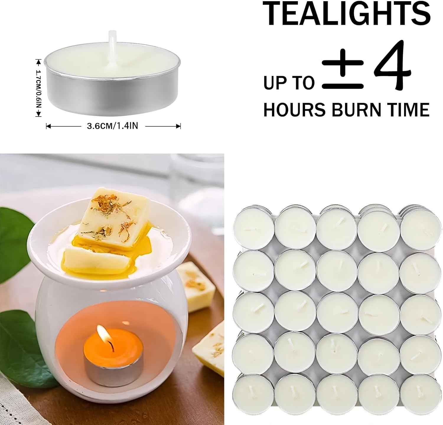 SCENTORINI Tea Lights Candles Long Burning 4 Hour Tealights Candles