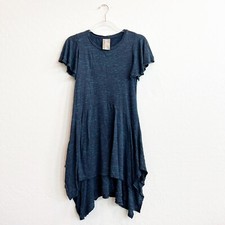 Dolan Anthropologie Women's Terri Flutter Sleeve Dress Handkerchief Hem Blue XS