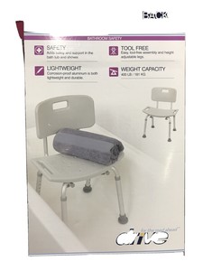 drive medical bathroom safety shower tub bench chair without back