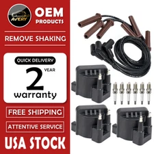 3 Ignition Coil & Spark Plug & Wireset for Buick Cadillac Chevrolet Oldsmobile
