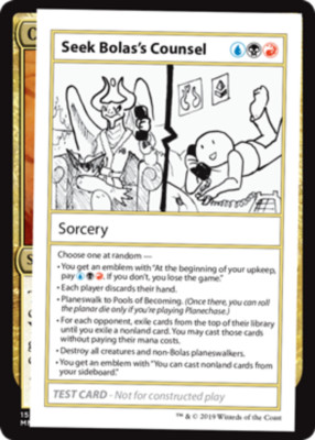 1x Seek Bolas's Counsel (No PW Symbol) NM-Mint, English Playtest Cards MTG Magic