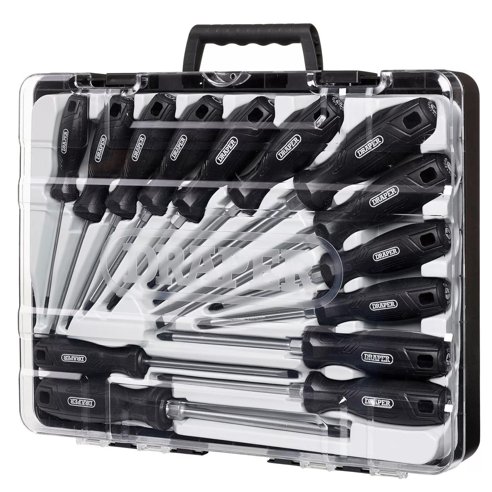 Draper 14 Piece Hard Grip Slotted, Philips, Pozi, Torx Screwdriver Case 13588
