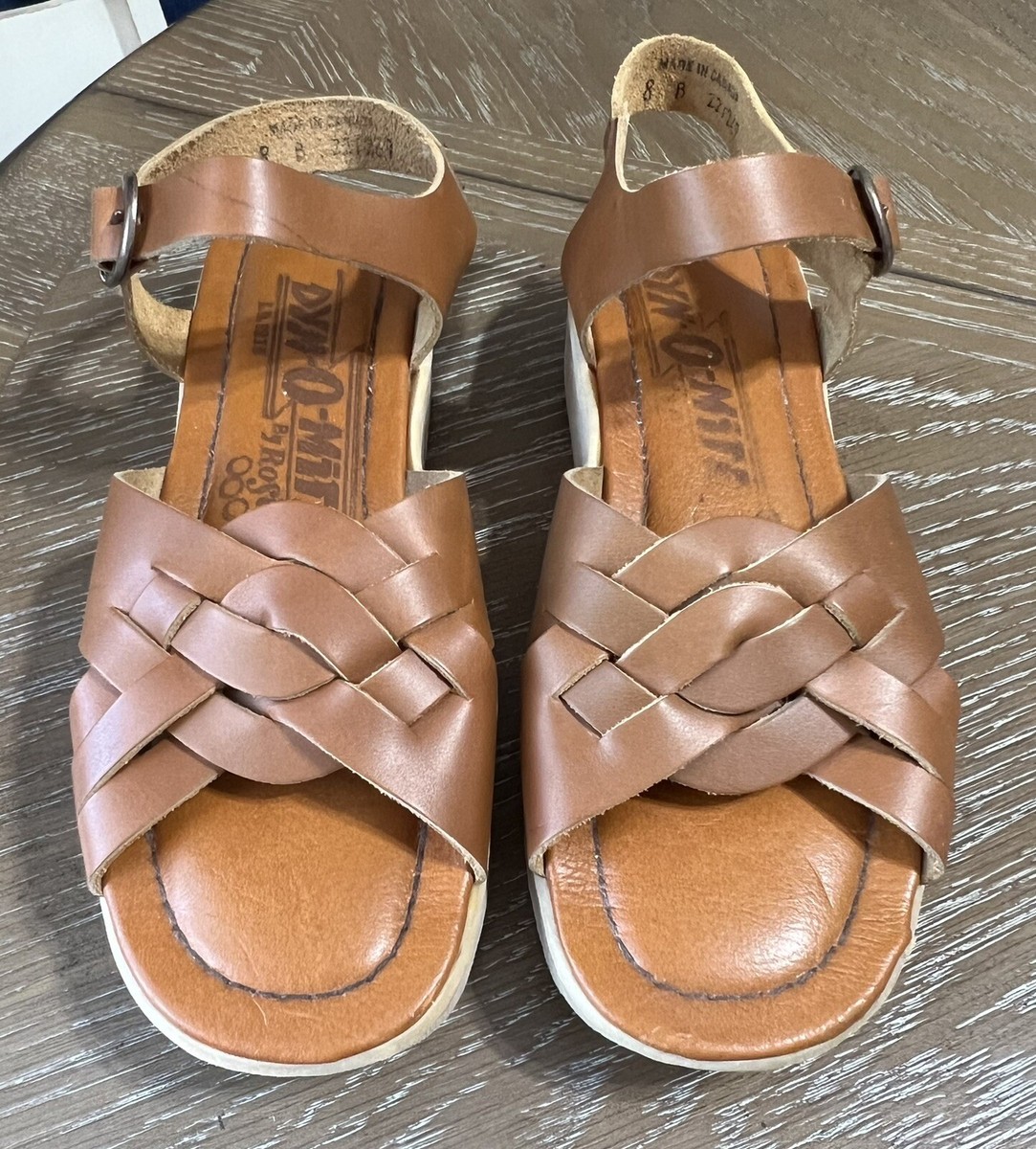 その他 T VINTAGE 1975 DYN-O-MITE ROSITA BROWN LEATHER RUBBER PLATFORM