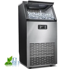 100/200/265 Lbs/24h Commercial Ice Makers Machine Stainless Steel Makers