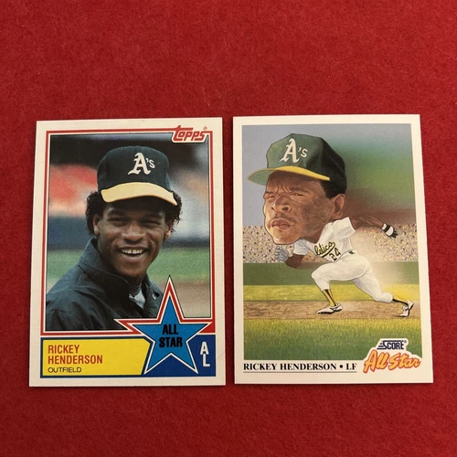 Rickey Henderson - 1983 Topps All-Star #391 and 1991 Score All-Star #397