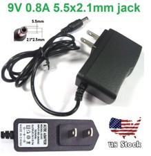 9V 0.8A 800mA AC/DC 110-240V Converter Adapter Wall Charger Power Supply Mains
