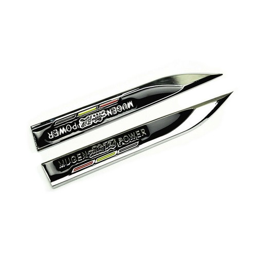 2Pcs JDM Black Mugen Power Badge Car Fender Skirts Knife Side Sticker Emblems - Picture 2 of 5
