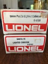 LIONEL Lot of 2 Cars. ATSF  Union Pacific Caboose. Used,All Come in orig. boxes