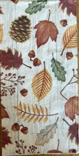two Individual paper dinner Decoupage napkins Fall Autumn Leaves Acorn Pinecone
