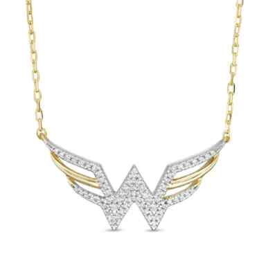 Wonder Woman Collection 1/8 CTTW Diamond Symbol Necklace in