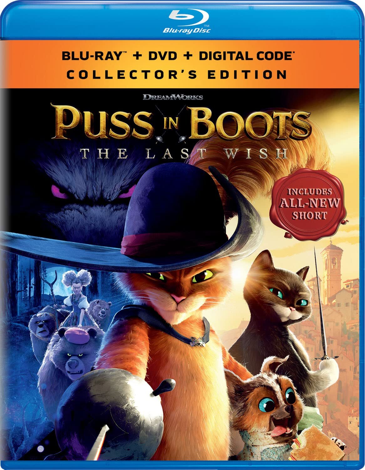 Puss in Boots: The Last Wish(Blu-Ray + DVD + Digital) (Blu-ray) Antonio Banderas