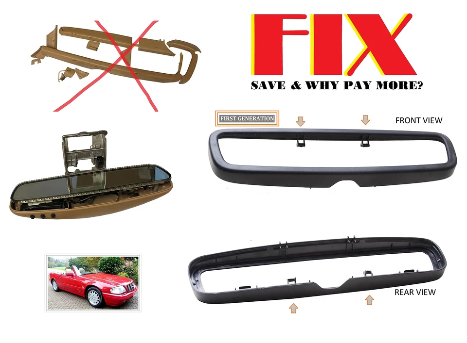 Kit Reparación Espejo Retrovisor Para 91-99 Mercedes-Benz W140 S320 S420 S500 CL500 Foto 4 de 4
