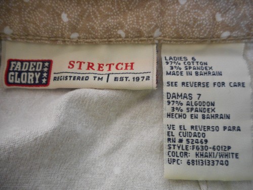 Size 6 cotton blend Beige White floral print Capri Cropped Pant - Picture 3 of 5