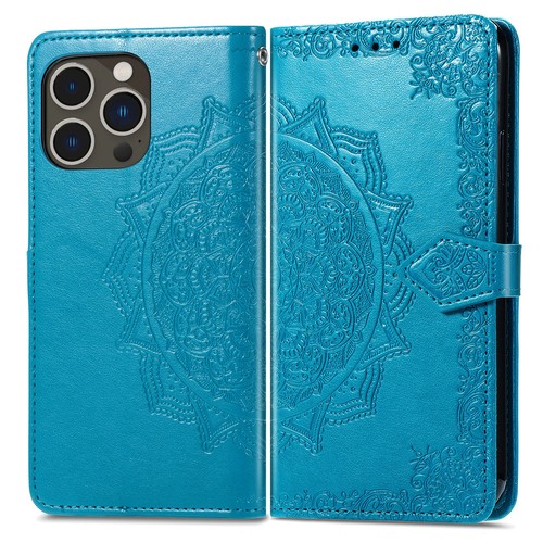 For iPhone 16e 2025/16 Pro Max/16+/15 Embossed Card Slot Stand Strap Wallet Case - Picture 3 of 34