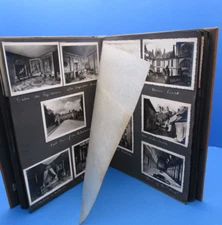 Vintage Travel Album 151 Photo Prints, Postcards B & W Colorized Tour of France