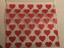 100 SMALL BAGGIES 2020 2" X 2" MINI Resealable POLY BAGS RED HEARTS