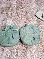 2 US Military Green Sherpa Lined Canteen Covers