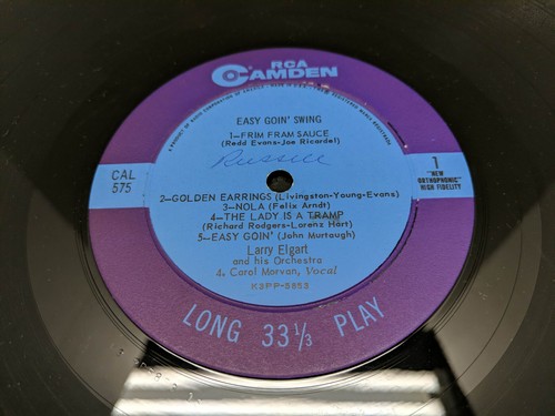 Larry Elgart - Easy Goin' Swing - RCA CAL-575 Vinyl Record - Picture 3 of 4