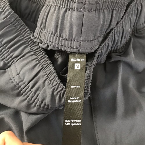 Lot 2 Apana Woman's Black Pants Elastic Waist Size medium Athletic Cargo Hiking - Picture 5 of 12