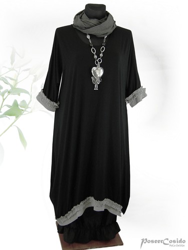 PoCo DeSiGn LAGENLOOK Ballon-Kleid schwarz L-XL-XXL-XXXL 44-46-48-50-52-54-56 - Bild 8 von 12