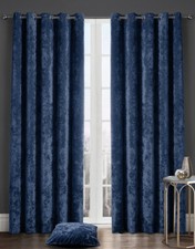 Luxury Crushed Velvet Curtains Pair Eyelet Ring Top Fully Lined Ready Made New
