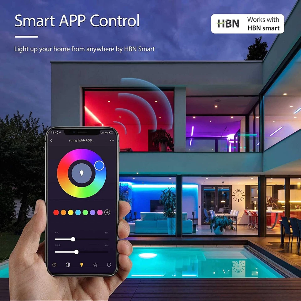 Smart Home WIFI Wireless RGB Smart LED Strip Lights 16.4ft WiFi RGB LED Kit 5050 - Image 4 of 4