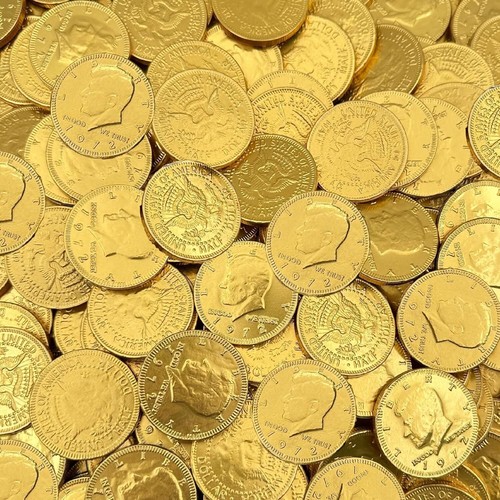 Monete d'oro Caramelle al cioccolato al latte | Sacchetto da 1,5 libbre, numero 130 - Foto 1 di 7