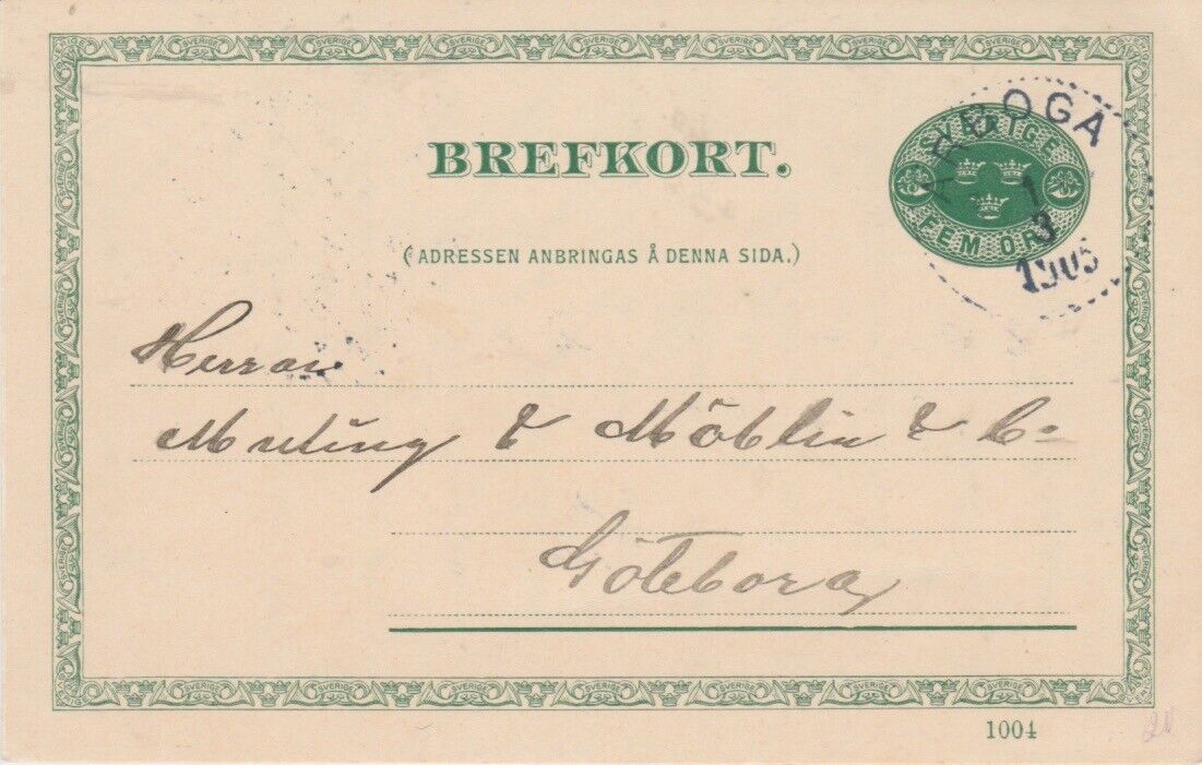 Sweden-1905 5 Max 60% OFF ore green PS postcard printing Baltimore Mall co date Arboga 1004