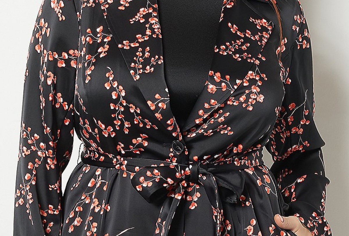 J Jason Wu Woven Printed Floral Trench Coat Black XXS A484527 | eBay