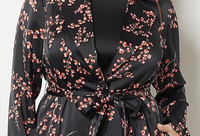 J Jason Wu Woven Printed Floral Trench Coat Black XXS A484527 | eBay